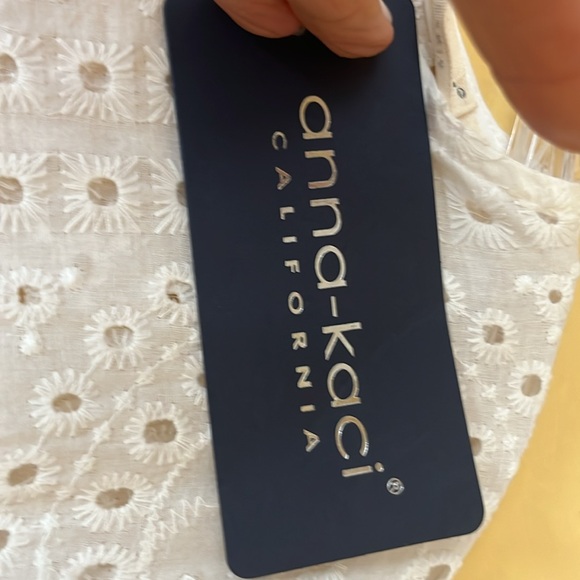 White lattice lace 100% cotton summer dress. Sz m - Picture 3 of 8